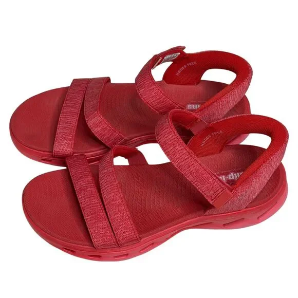 Skechers Women On The Go Glide Step 2.0 Sling Back Sandals Shoes Red 9 bv - Picture 4 of 11
